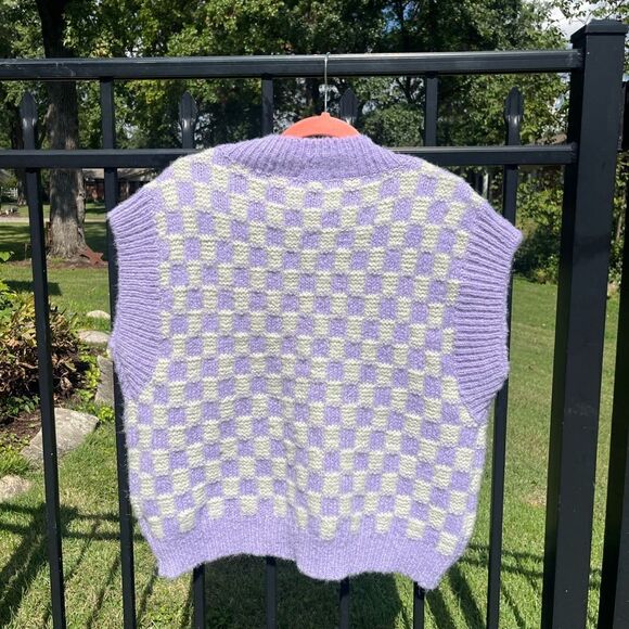 English Factory Checker Knit Vest NWT - Picture 8 of 8